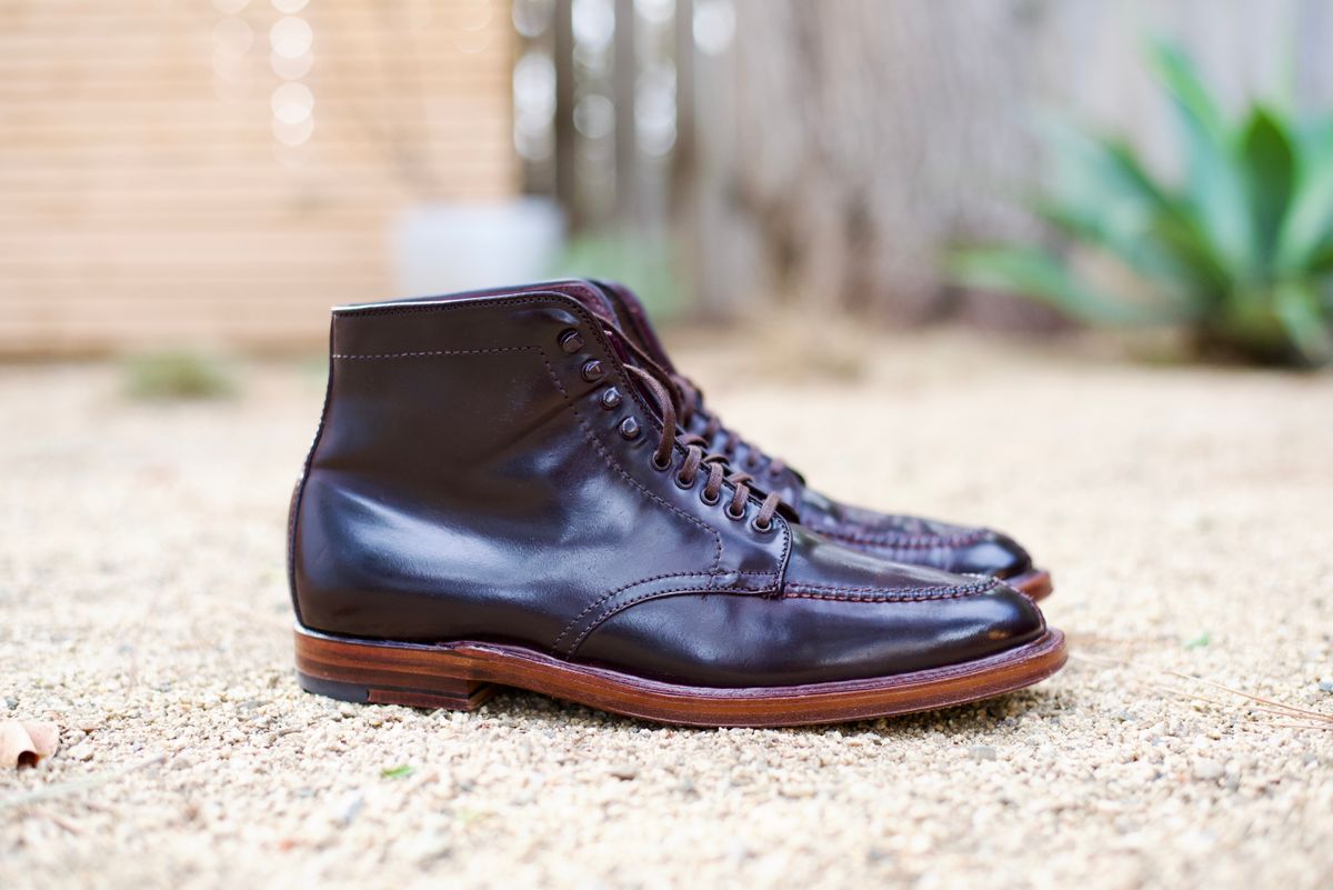 Photo by cordovanandcreases on December 1, 2022 of the Alden Tanker Boot in Horween Color 8 Shell Cordovan.