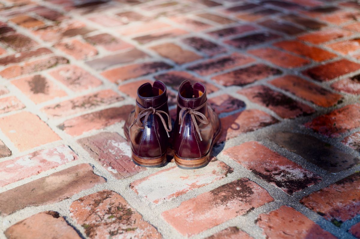 Photo by cordovanandcreases on March 3, 2023 of the Alden Tanker Boot in Horween Color 8 Shell Cordovan.