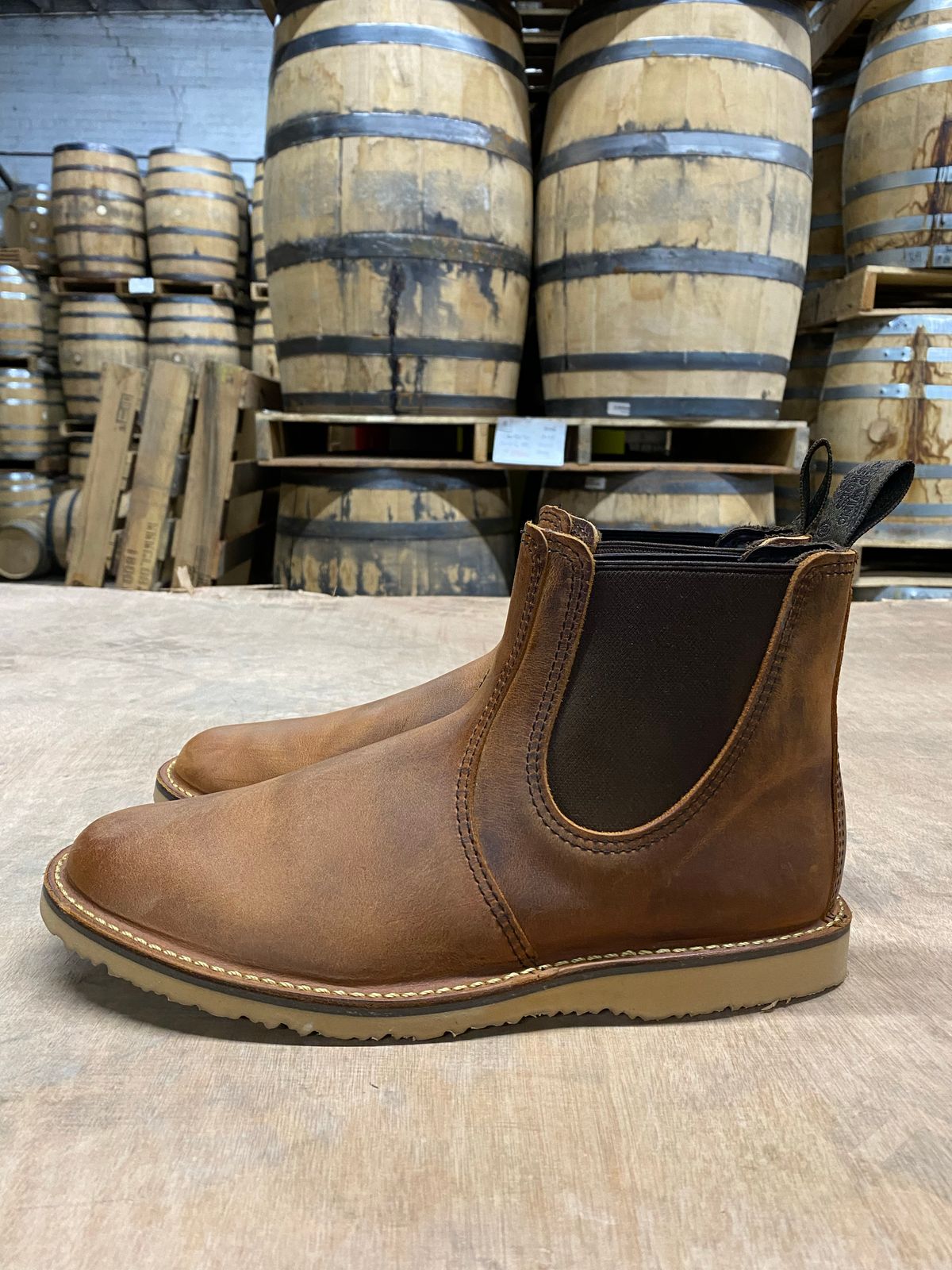 Photo by rciuchta on November 4, 2022 of the Red Wing Weekender Chelsea in S.B. Foot Copper Rough and Tough.