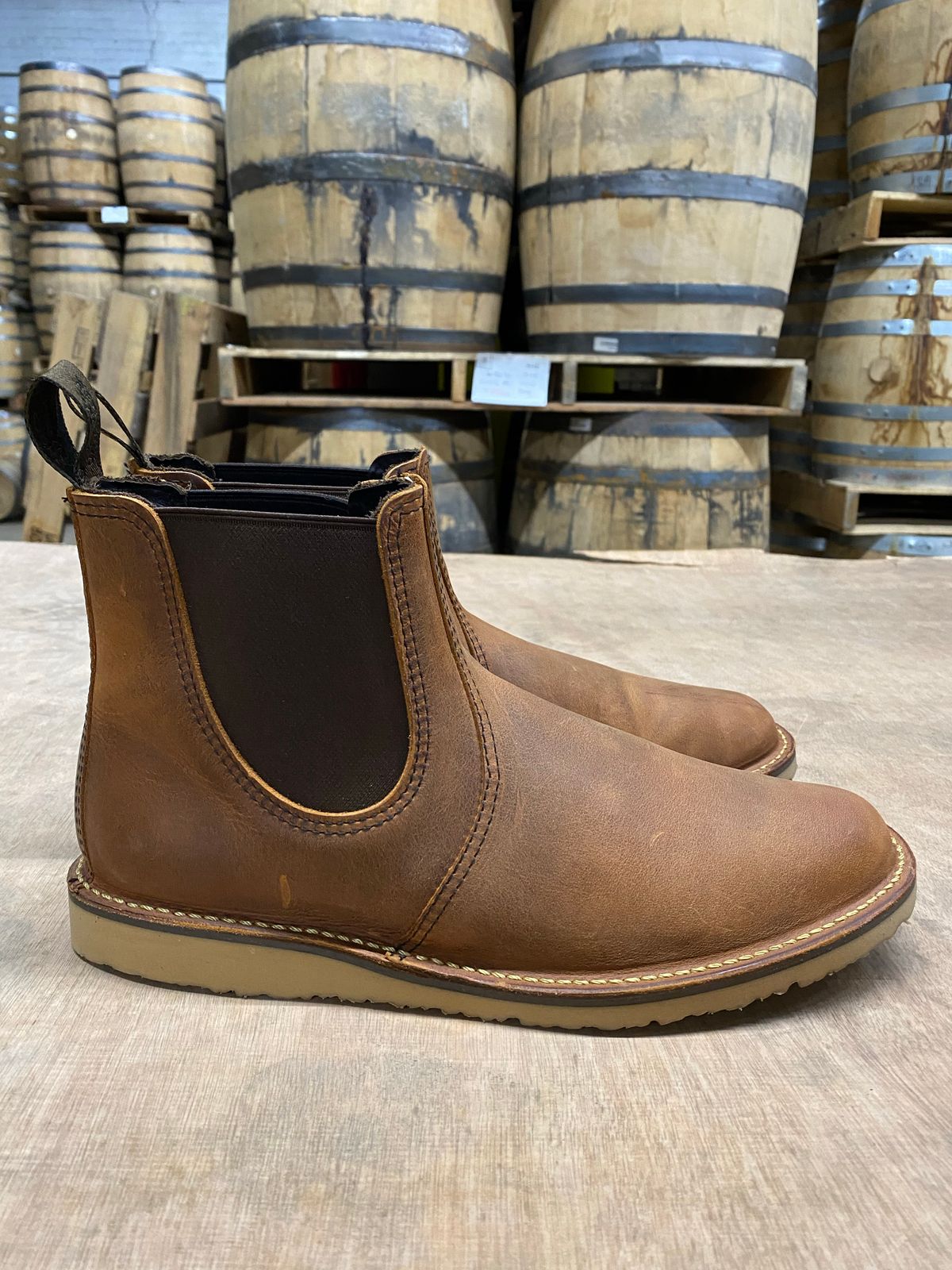 Photo by rciuchta on November 4, 2022 of the Red Wing Weekender Chelsea in S.B. Foot Copper Rough and Tough.
