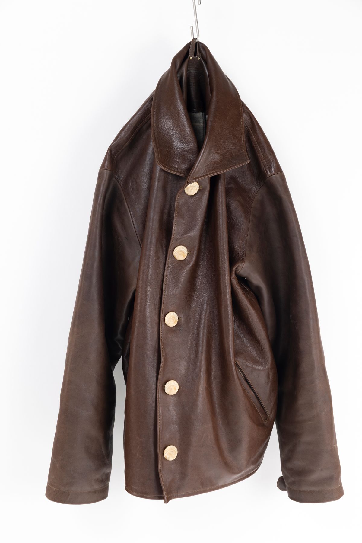 Photo by montyberns on November 6, 2025 of the House Of Berns Set Design Jacket in Horween Esspresso Vermont DHF.