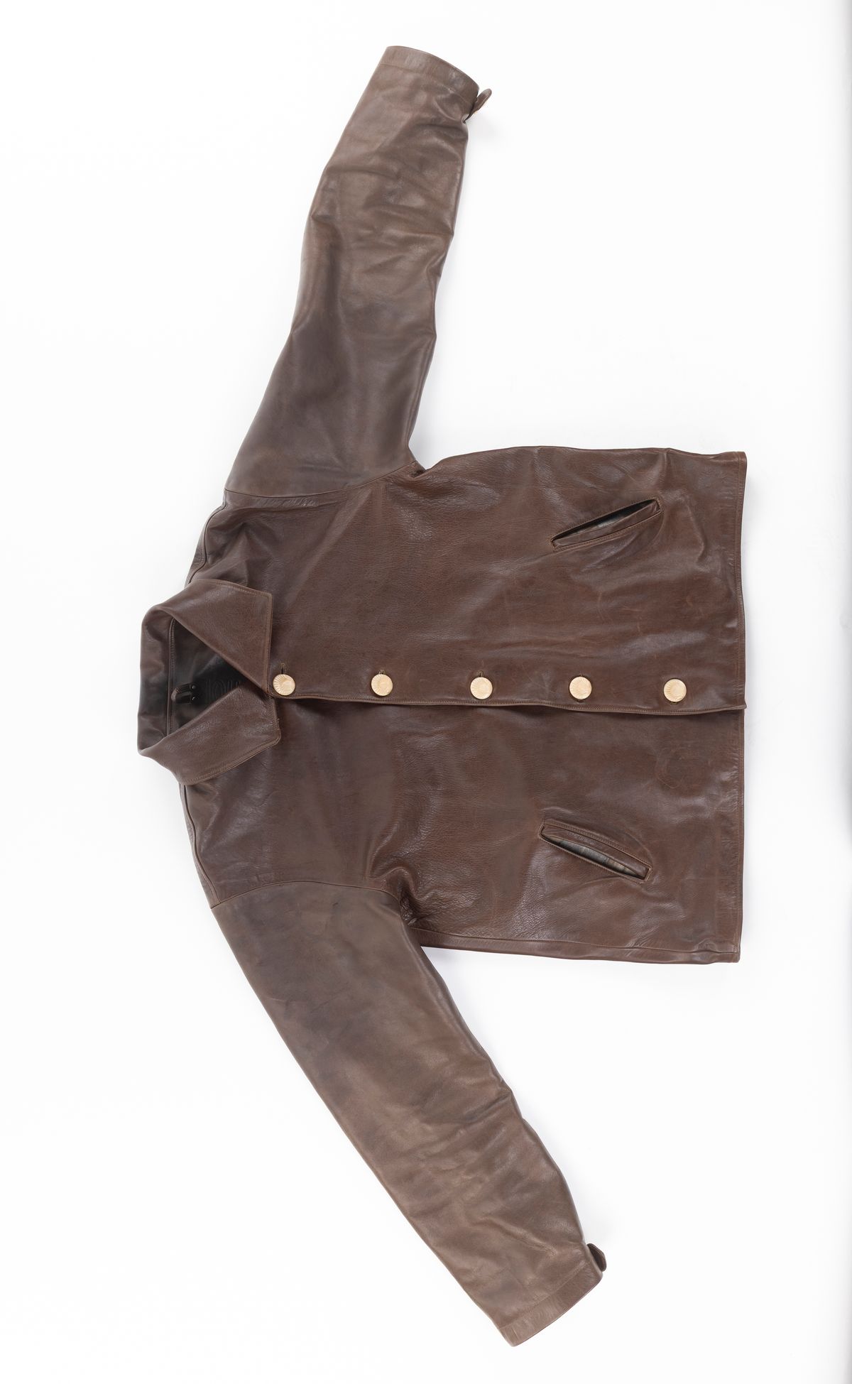 Photo by montyberns on December 5, 2025 of the House Of Berns Set Design Jacket in Horween Esspresso Vermont DHF.