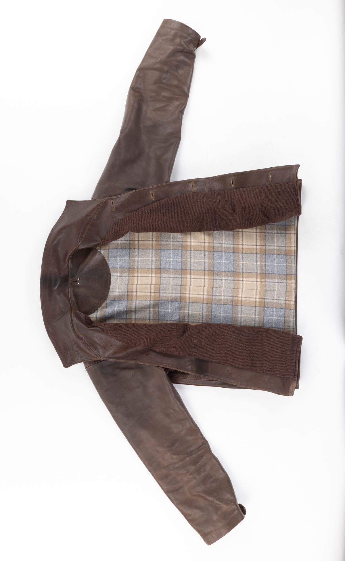 Photo by montyberns on December 5, 2025 of the House Of Berns Set Design Jacket in Horween Esspresso Vermont DHF.