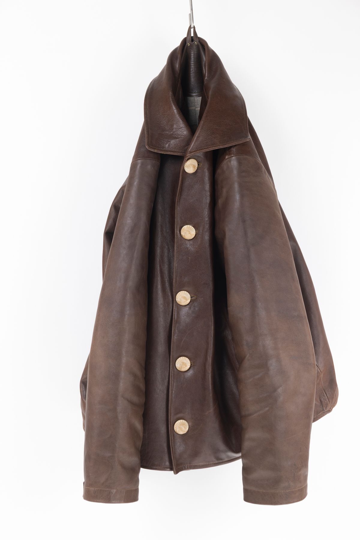 Photo by montyberns on December 5, 2025 of the House Of Berns Set Design Jacket in Horween Esspresso Vermont DHF.