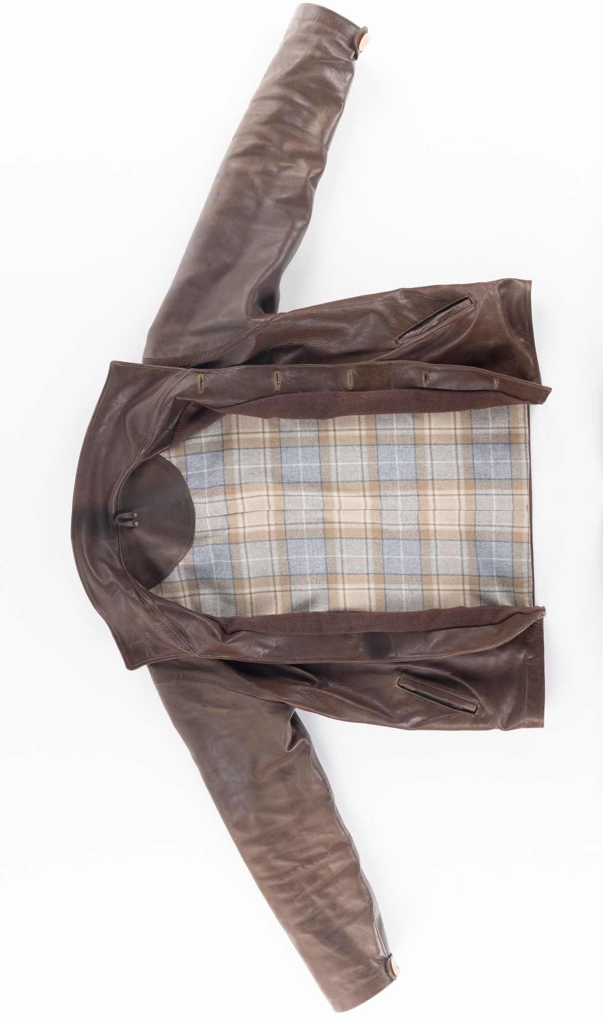 Photo by montyberns on March 3, 2026 of the House Of Berns Set Design Jacket in Horween Esspresso Vermont DHF.