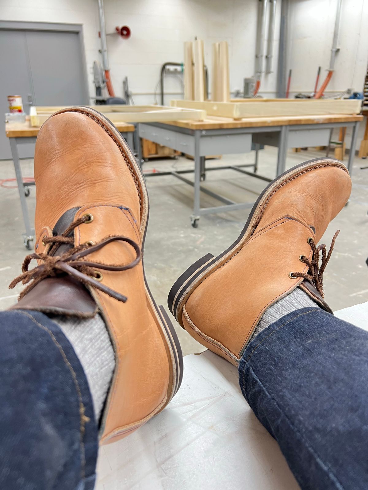 Photo by montyberns on November 4, 2022 of the Wesco Unlisted Model in Horween Natural Essex.
