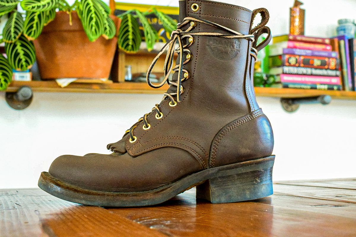 Photo by raycharleslyons on July 15, 2023 of the Frank's Boots Front Range in Seidel Walnut Oil Tan.