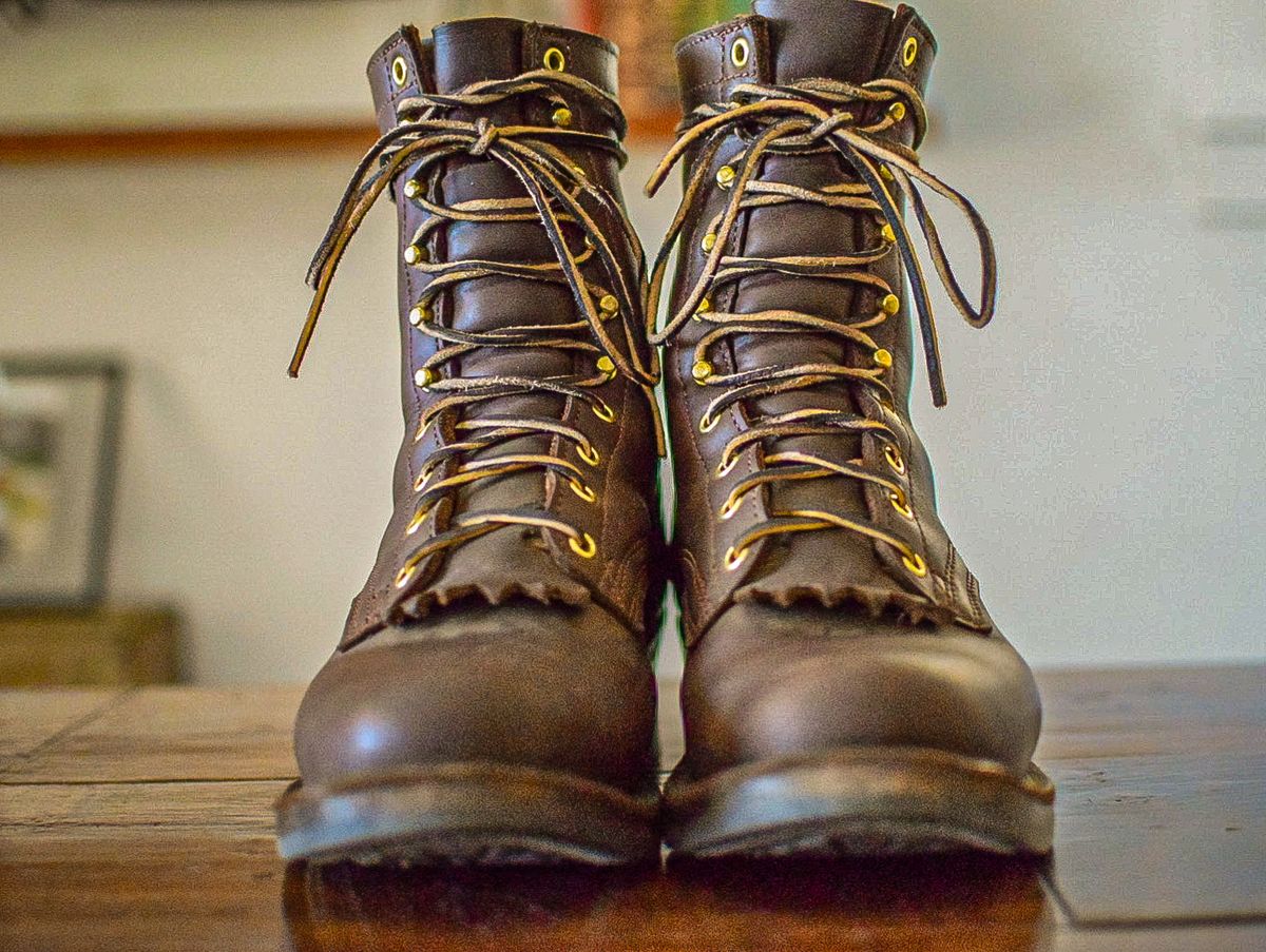 Photo by raycharleslyons on July 15, 2023 of the Frank's Boots Front Range in Seidel Walnut Oil Tan.