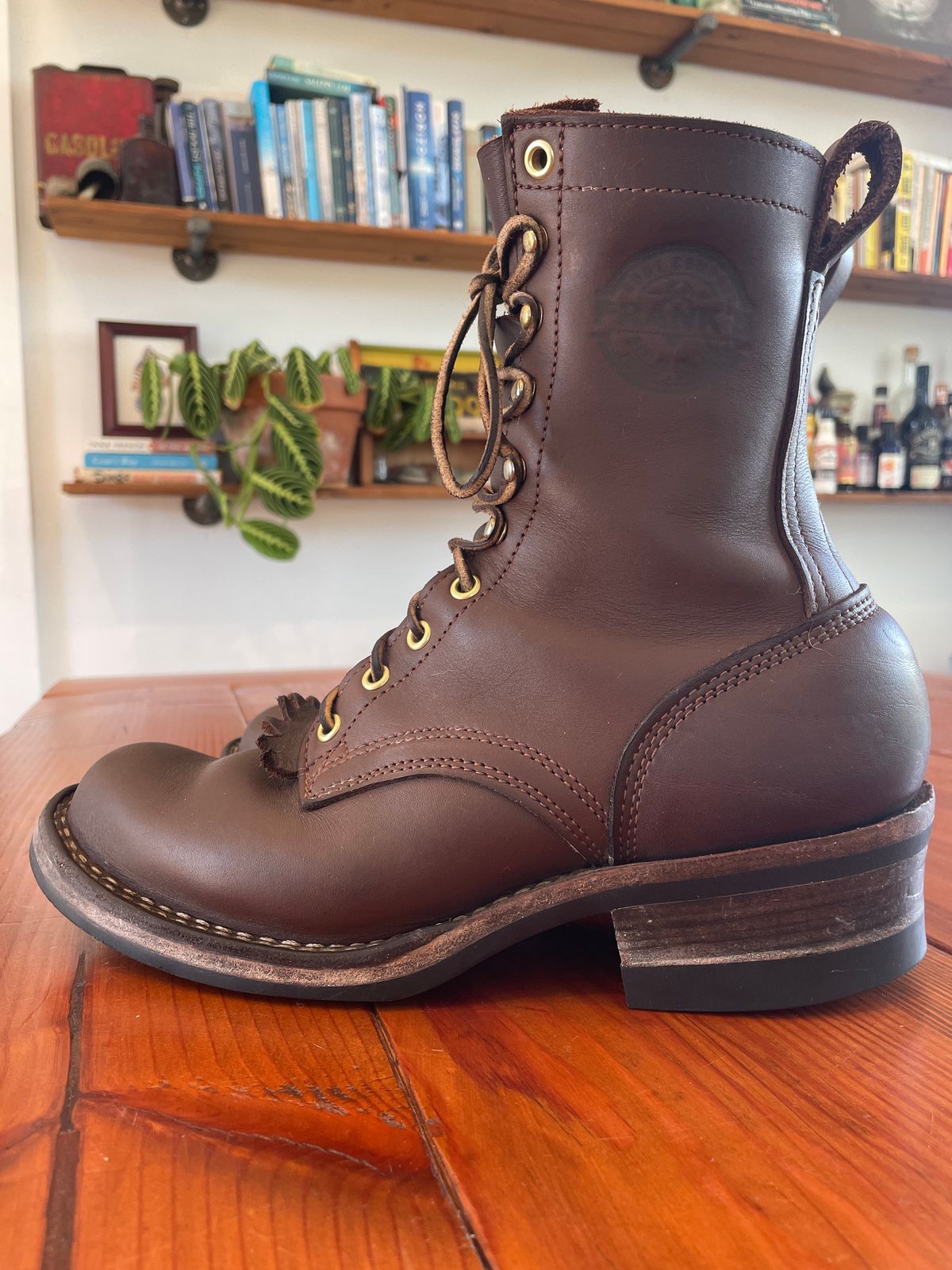 Photo by raycharleslyons on November 4, 2023 of the Frank's Boots Front Range in Seidel Walnut Oil Tan.
