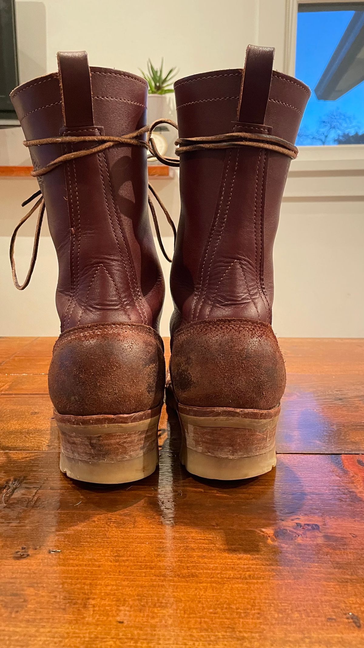 Photo by raycharleslyons on January 4, 2024 of the Frank's Boots Type 2 Highlander in Seidel Chocolate Oil Tan Roughout.