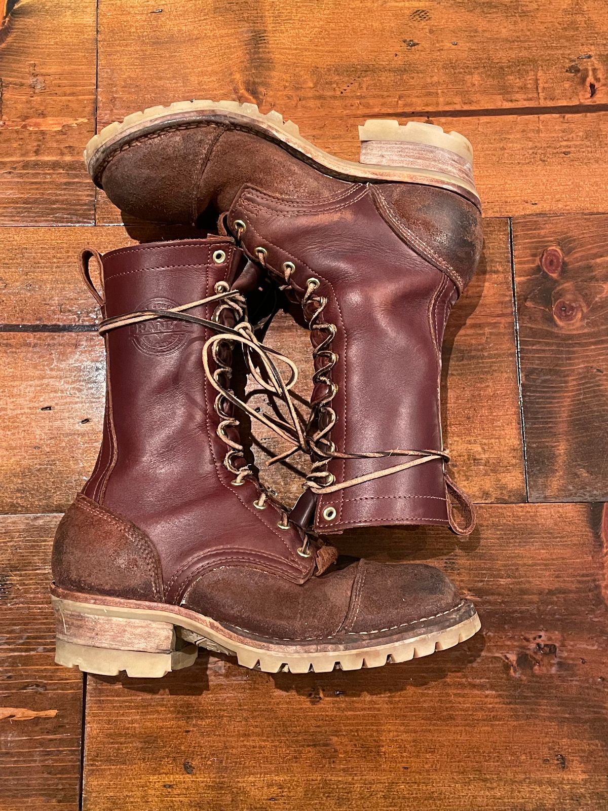Photo by raycharleslyons on January 4, 2024 of the Frank's Boots Type 2 Highlander in Seidel Chocolate Oil Tan Roughout.