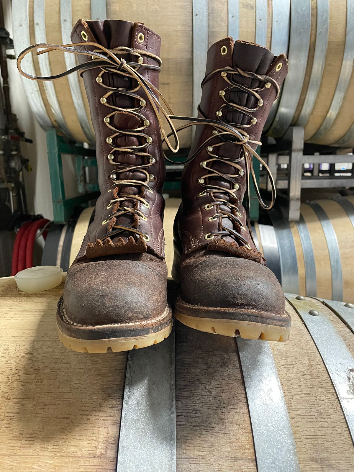 Photo by raycharleslyons on March 5, 2024 of the Frank's Boots Type 2 Highlander in Seidel Chocolate Oil Tan Roughout.