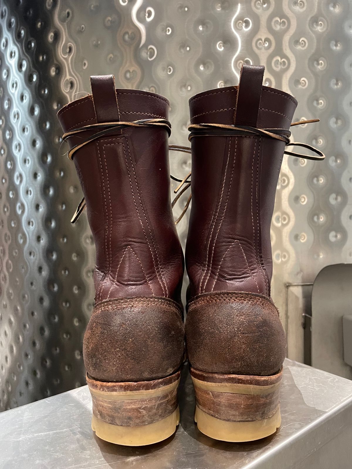 Photo by raycharleslyons on March 5, 2024 of the Frank's Boots Type 2 Highlander in Seidel Chocolate Oil Tan Roughout.