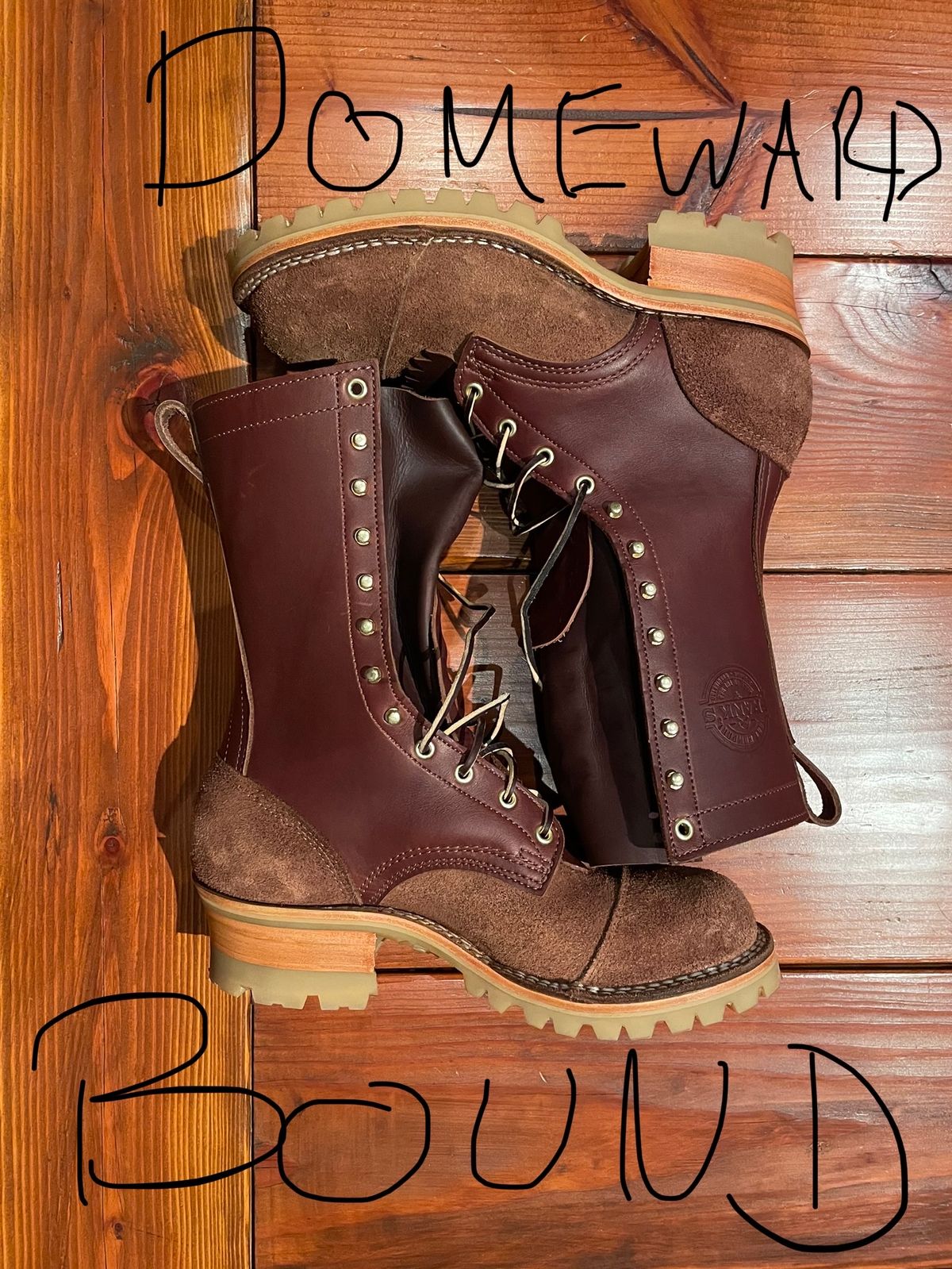 Photo by raycharleslyons on October 6, 2023 of the Frank's Boots Type 2 Highlander in Seidel Chocolate Oil Tan Roughout.
