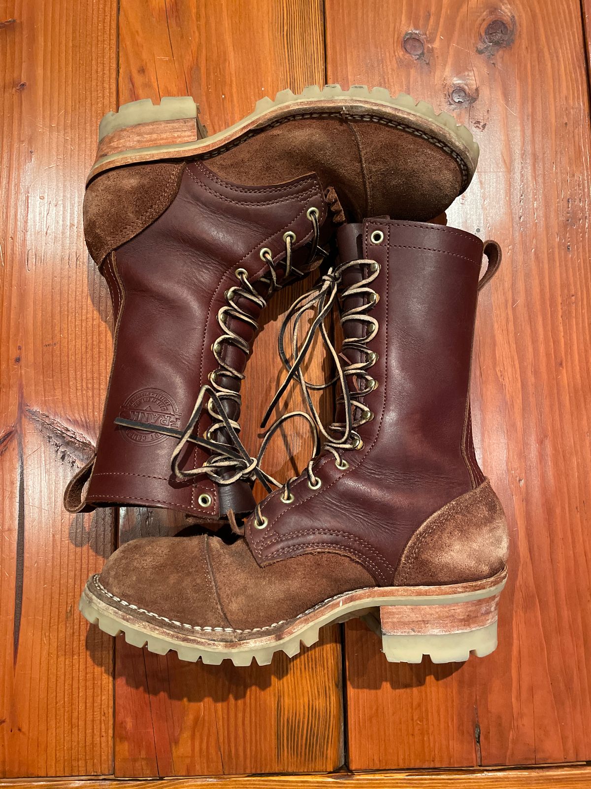 Photo by raycharleslyons on October 7, 2023 of the Frank's Boots Type 2 Highlander in Seidel Chocolate Oil Tan Roughout.