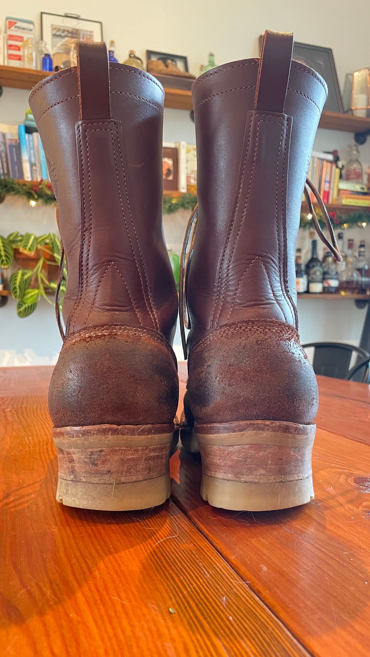 Photo by raycharleslyons on December 2, 2023 of the Frank's Boots Type 2 Highlander in Seidel Chocolate Oil Tan Roughout.