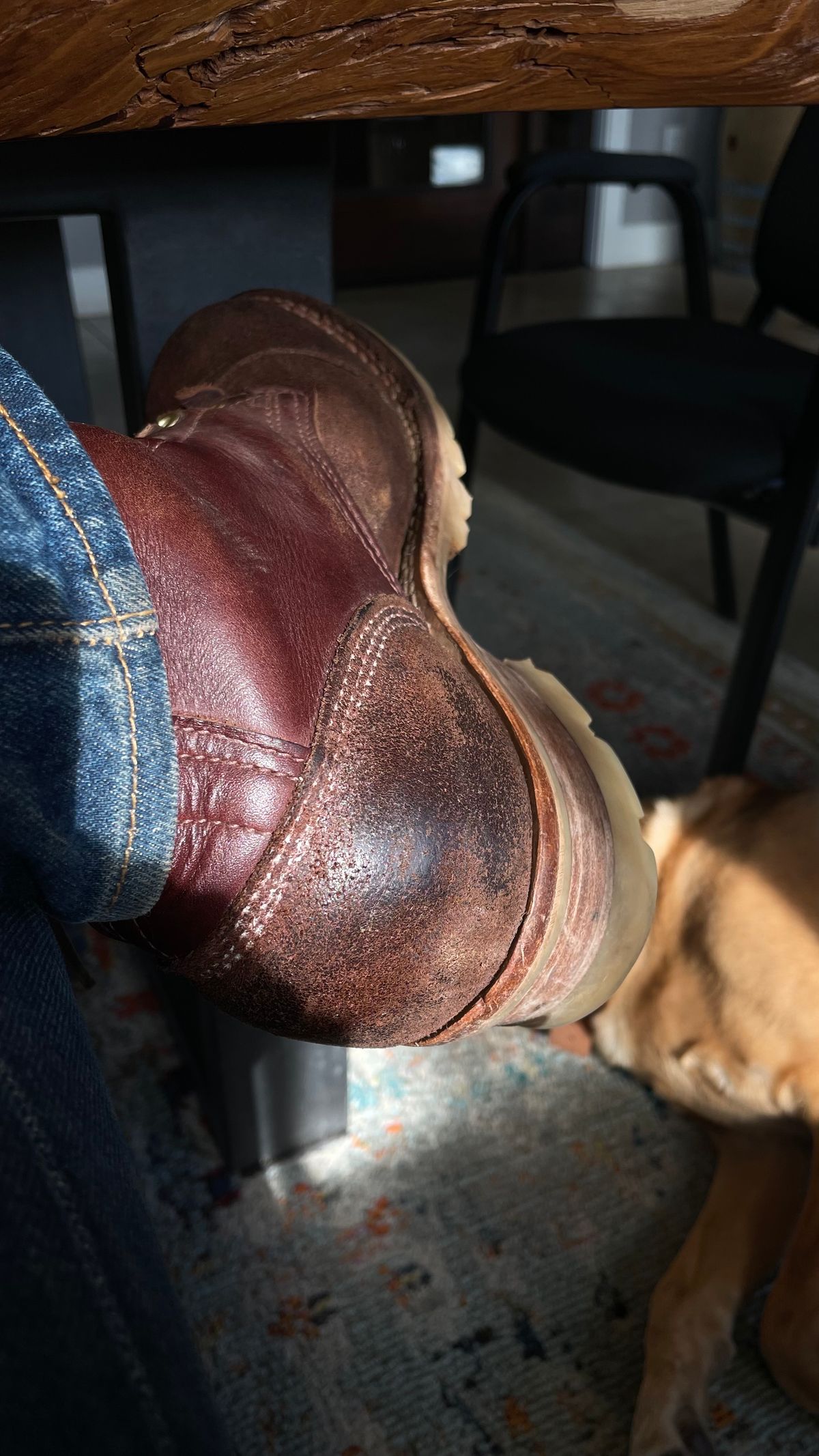 Photo by raycharleslyons on November 29, 2023 of the Frank's Boots Type 2 Highlander in Seidel Chocolate Oil Tan Roughout.