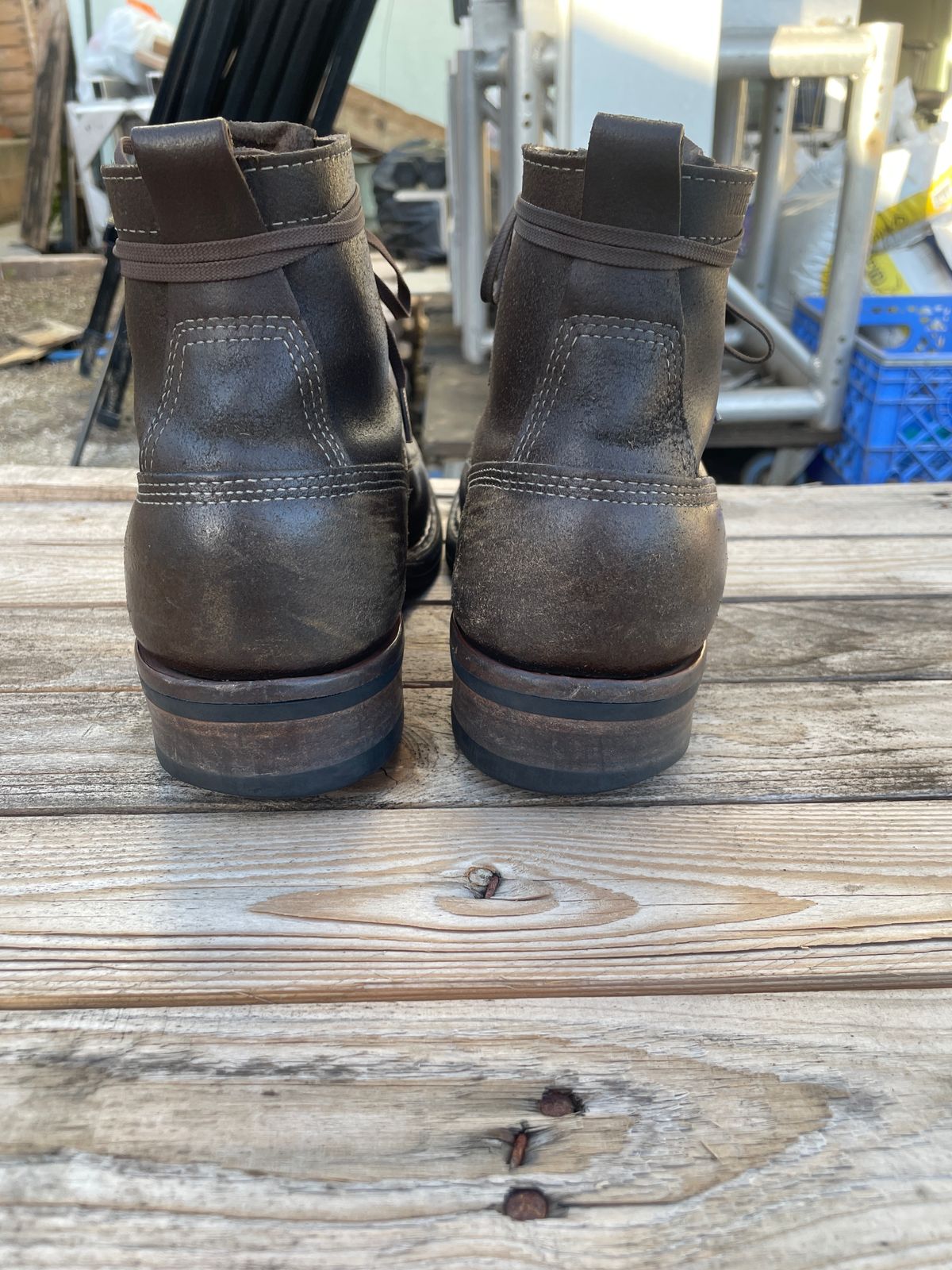 Photo by Mikejones100 on April 3, 2023 of the White's Unlisted Model in Horween Olive Waxed Flesh.