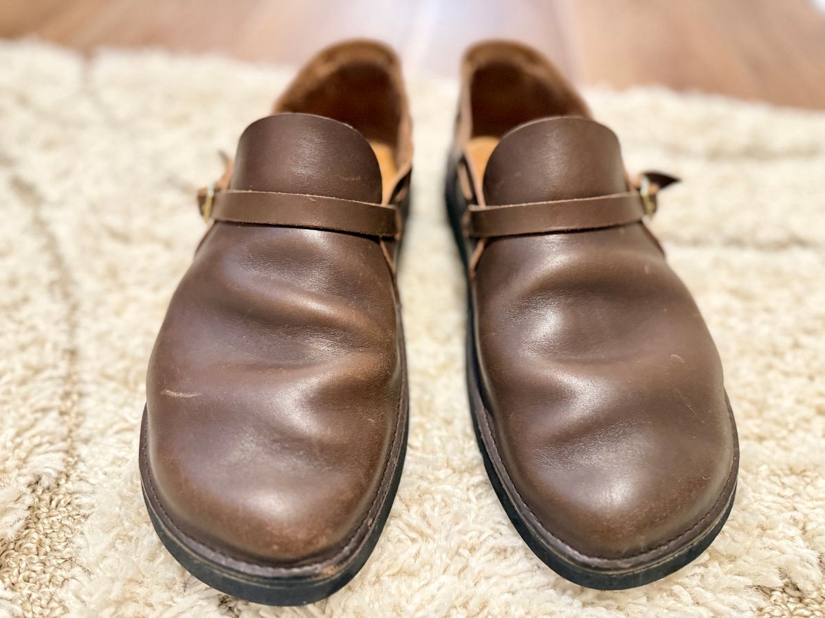 Photo by DMSR64 on January 3, 2026 of the Aurora Shoe Co. Middle English in Horween Dark Olive Chromexcel.