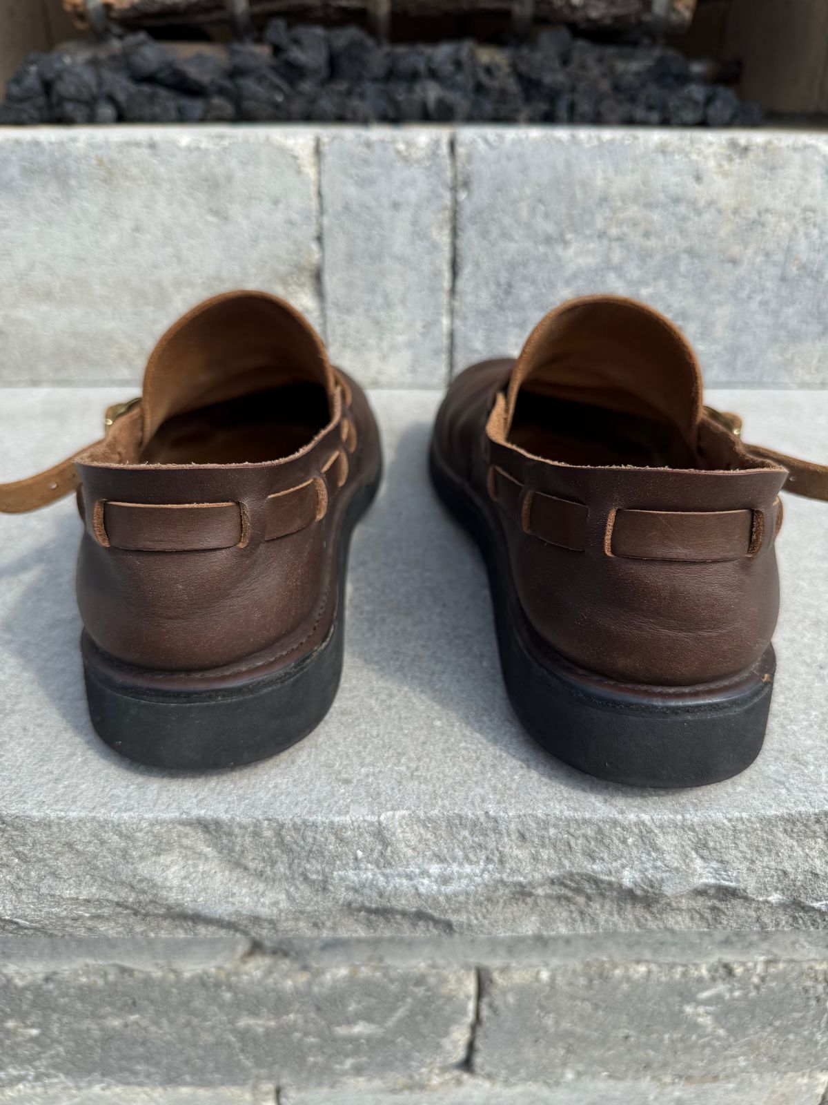 Photo by DMSR64 on April 3, 2026 of the Aurora Shoe Co. Middle English in Horween Dark Olive Chromexcel.