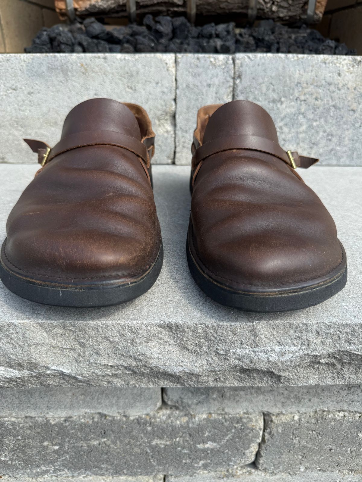 Photo by DMSR64 on April 3, 2026 of the Aurora Shoe Co. Middle English in Horween Dark Olive Chromexcel.