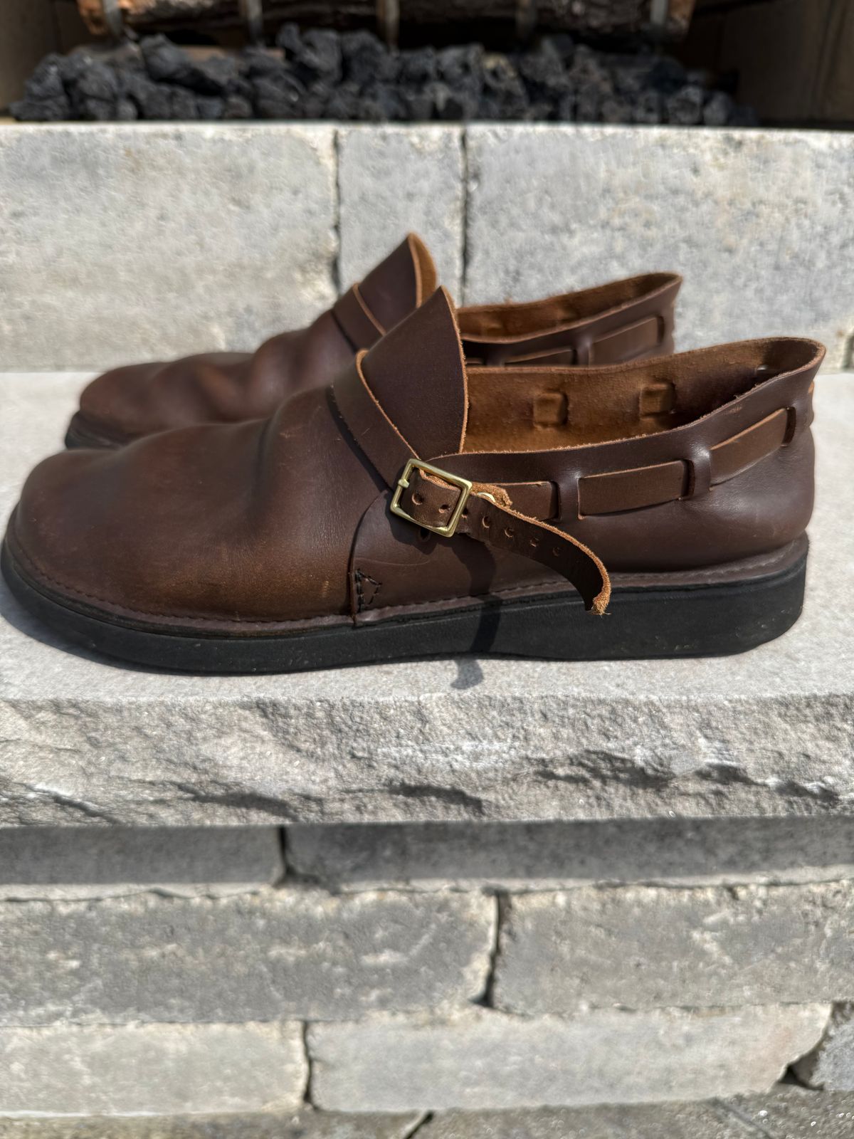 Photo by DMSR64 on April 3, 2026 of the Aurora Shoe Co. Middle English in Horween Dark Olive Chromexcel.