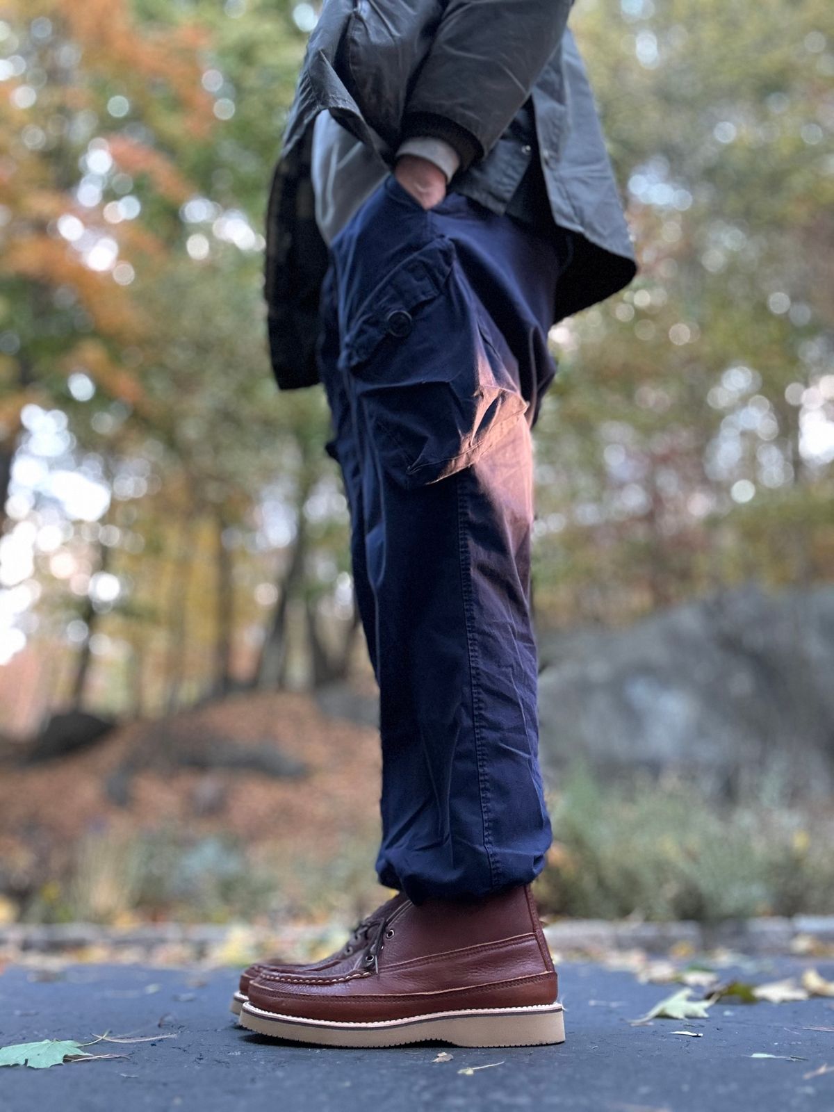 Photo by stitchdown on October 15, 2024 of the Russell Moccasin Co. Sporting Clays Chukka in Seidel Lt Saddle Adirondack.