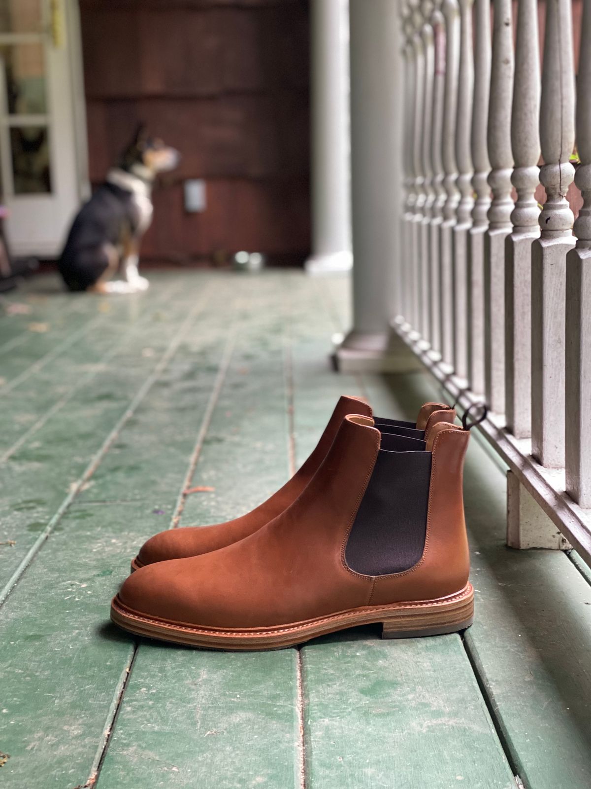 Photo by stitchdown on October 6, 2022 of the Rider Boot Co. Fritz in Maryam Toscanello Horsebutt.