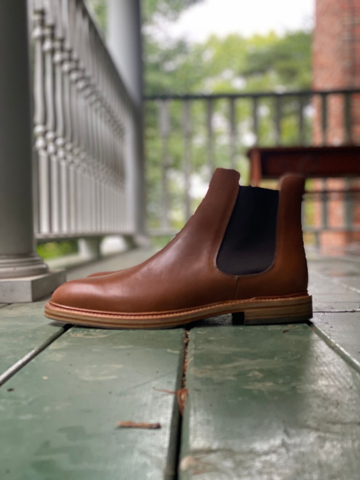 Photo by stitchdown on October 6, 2022 of the Rider Boot Co. Fritz in Maryam Toscanello Horsebutt.