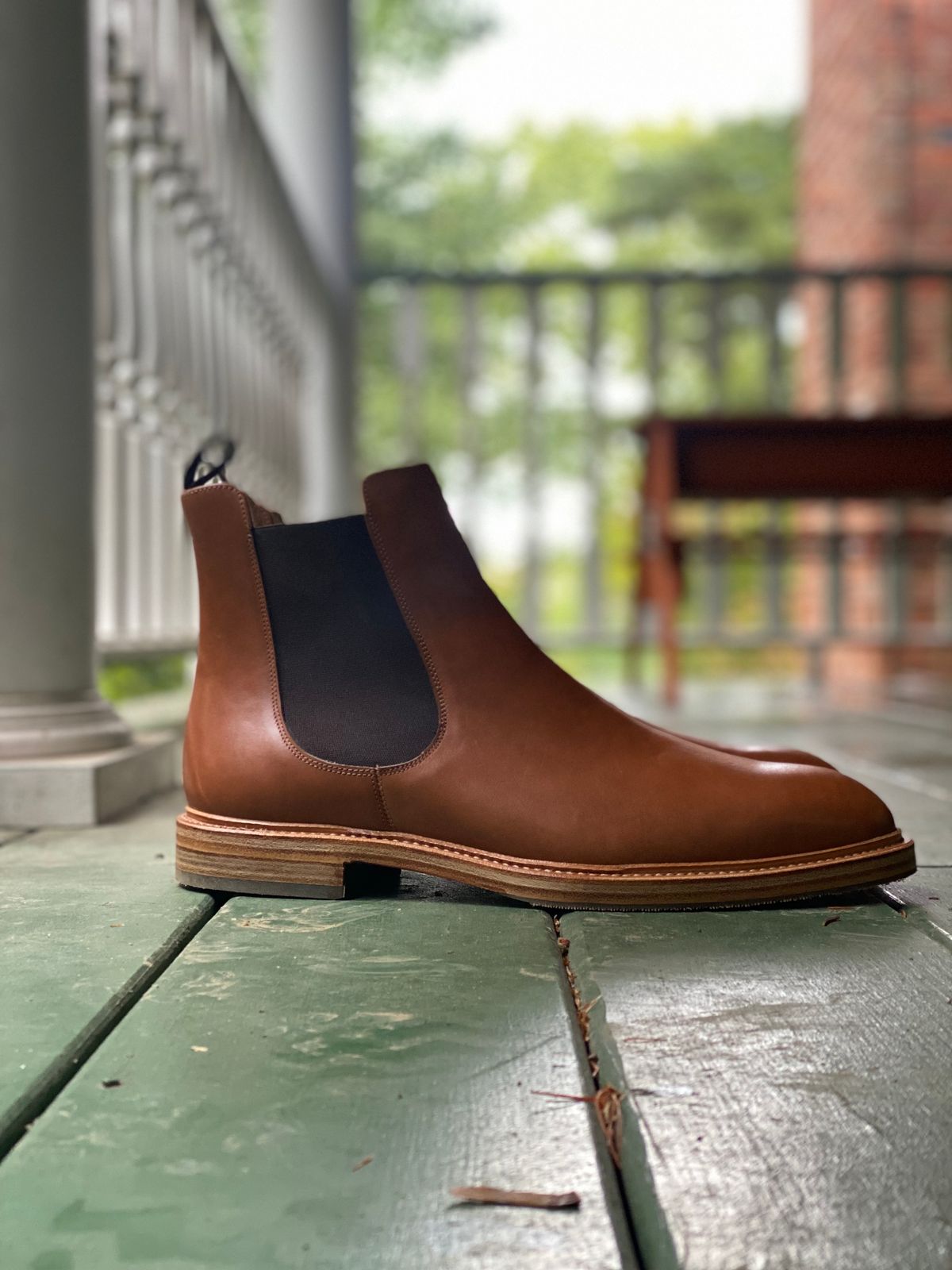 Photo by stitchdown on October 6, 2022 of the Rider Boot Co. Fritz in Maryam Toscanello Horsebutt.