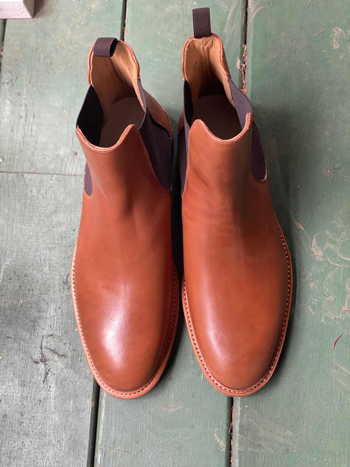 Photo by stitchdown on October 6, 2022 of the Rider Boot Co. Fritz in Maryam Toscanello Horsebutt.
