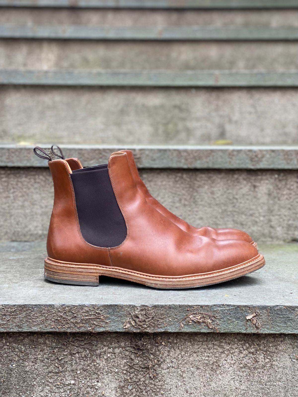 Photo by stitchdown on December 1, 2022 of the Rider Boot Co. Fritz in Maryam Toscanello Horsebutt.