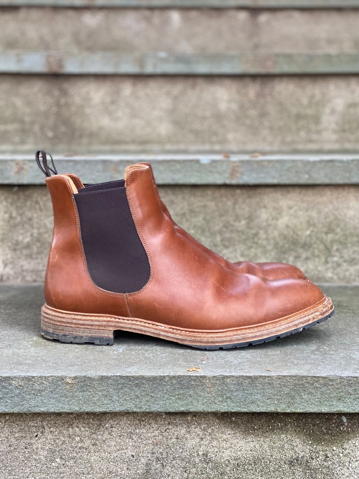 Photo by stitchdown on January 2, 2023 of the Rider Boot Co. Fritz in Maryam Toscanello Horsebutt.