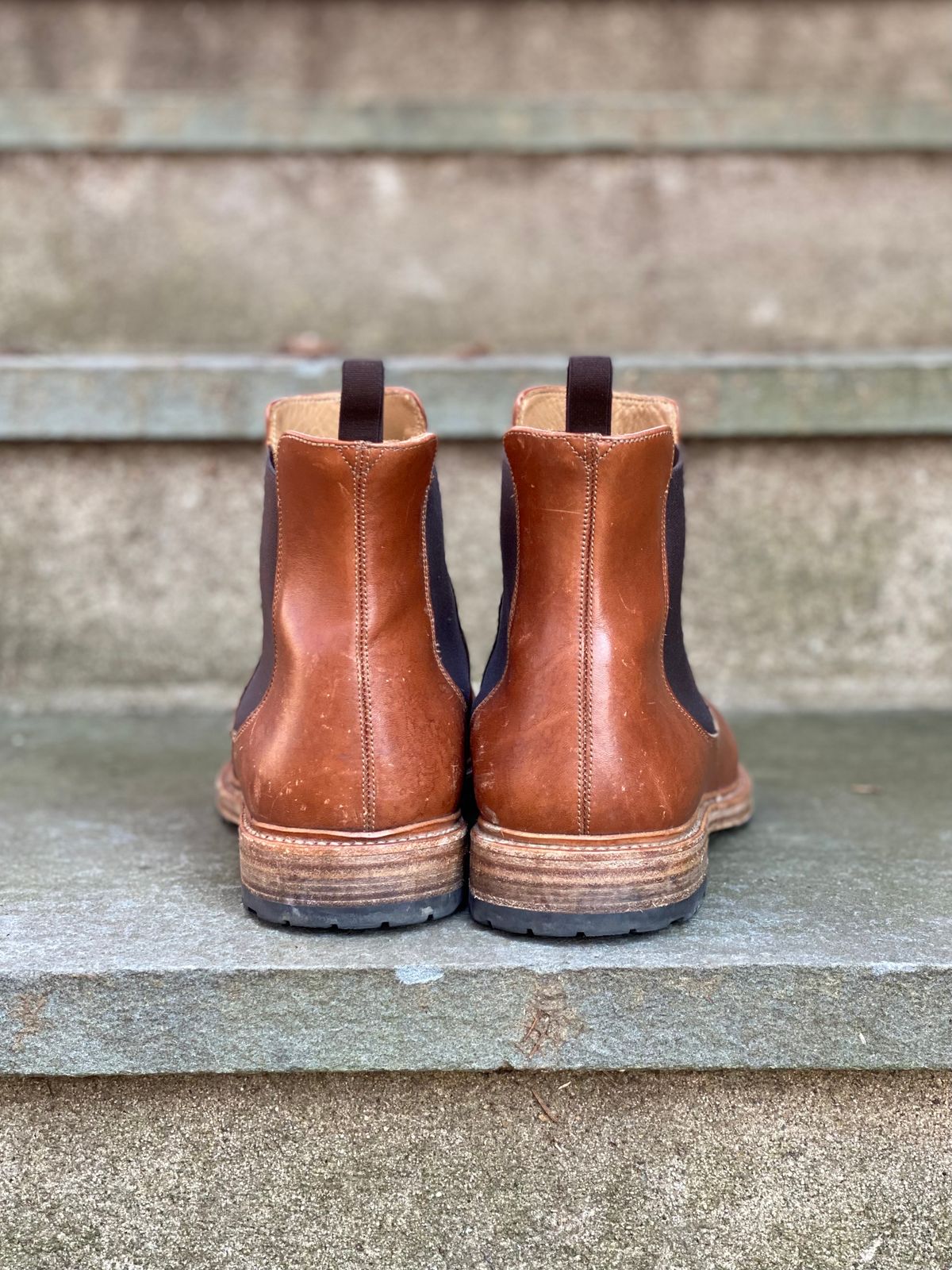 Photo by stitchdown on February 1, 2023 of the Rider Boot Co. Fritz in Maryam Toscanello Horsebutt.