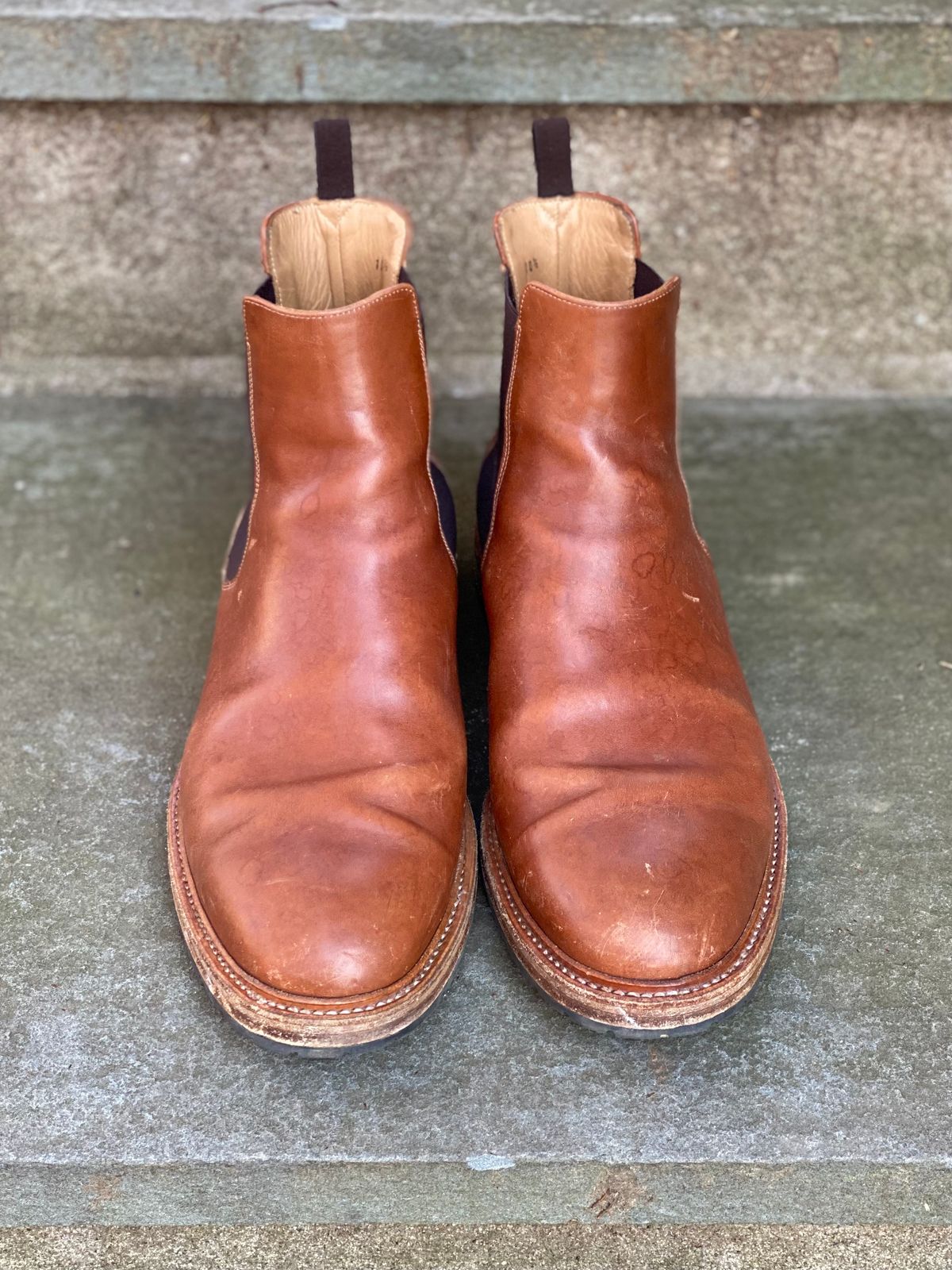 Photo by stitchdown on February 1, 2023 of the Rider Boot Co. Fritz in Maryam Toscanello Horsebutt.