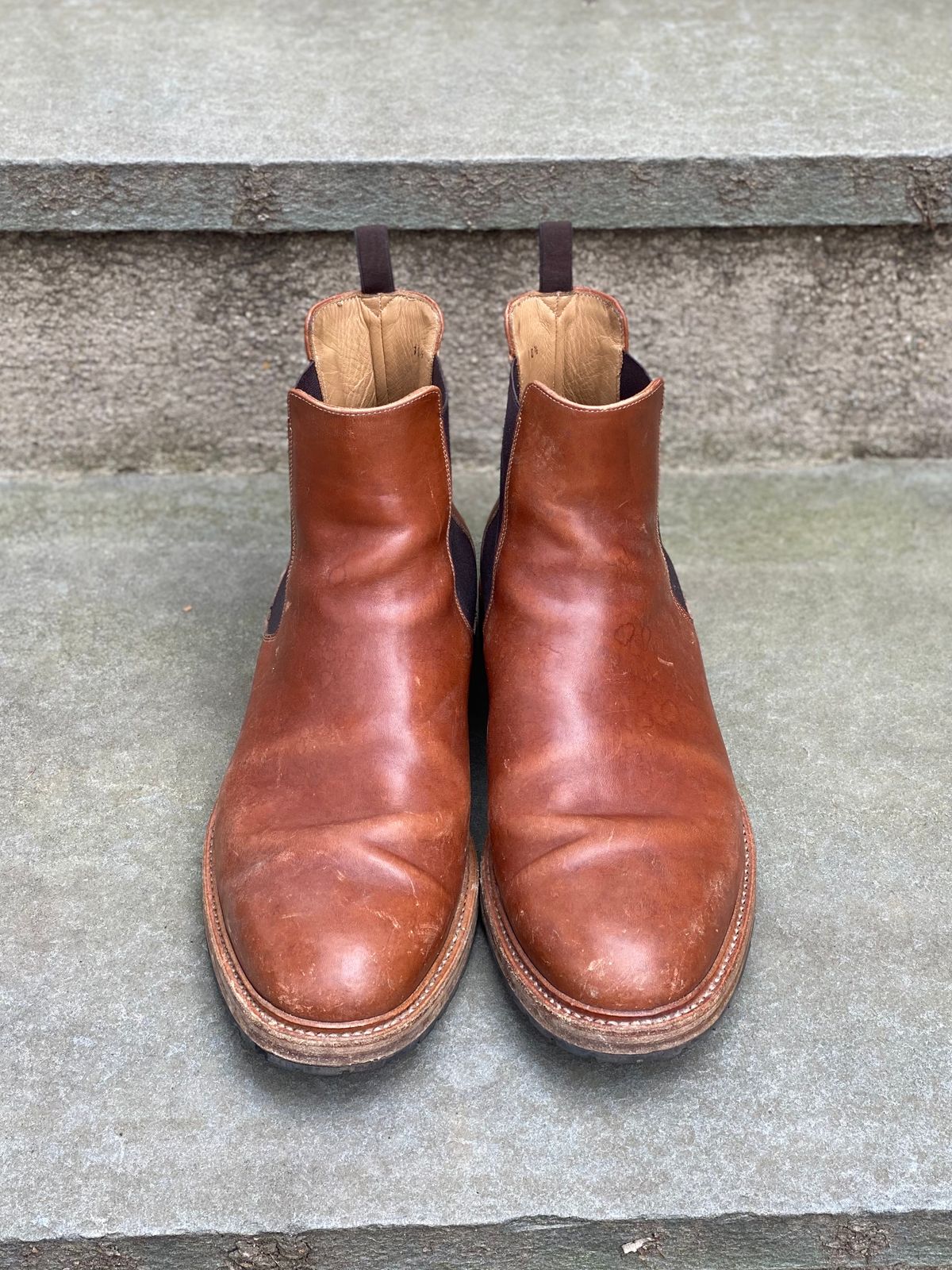 Photo by stitchdown on April 5, 2023 of the Rider Boot Co. Fritz in Maryam Toscanello Horsebutt.