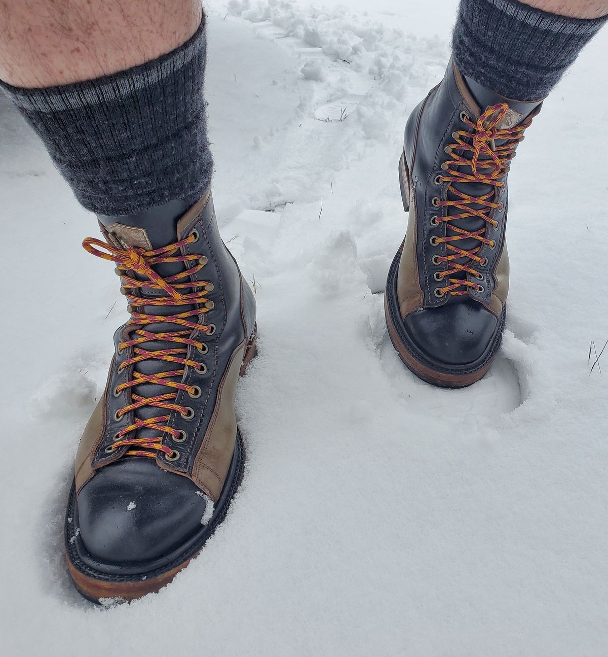Photo by Akslavelabor on January 22, 2023 of the Prof Barnets Lucky Boots in Maryam Black Horsebutt.