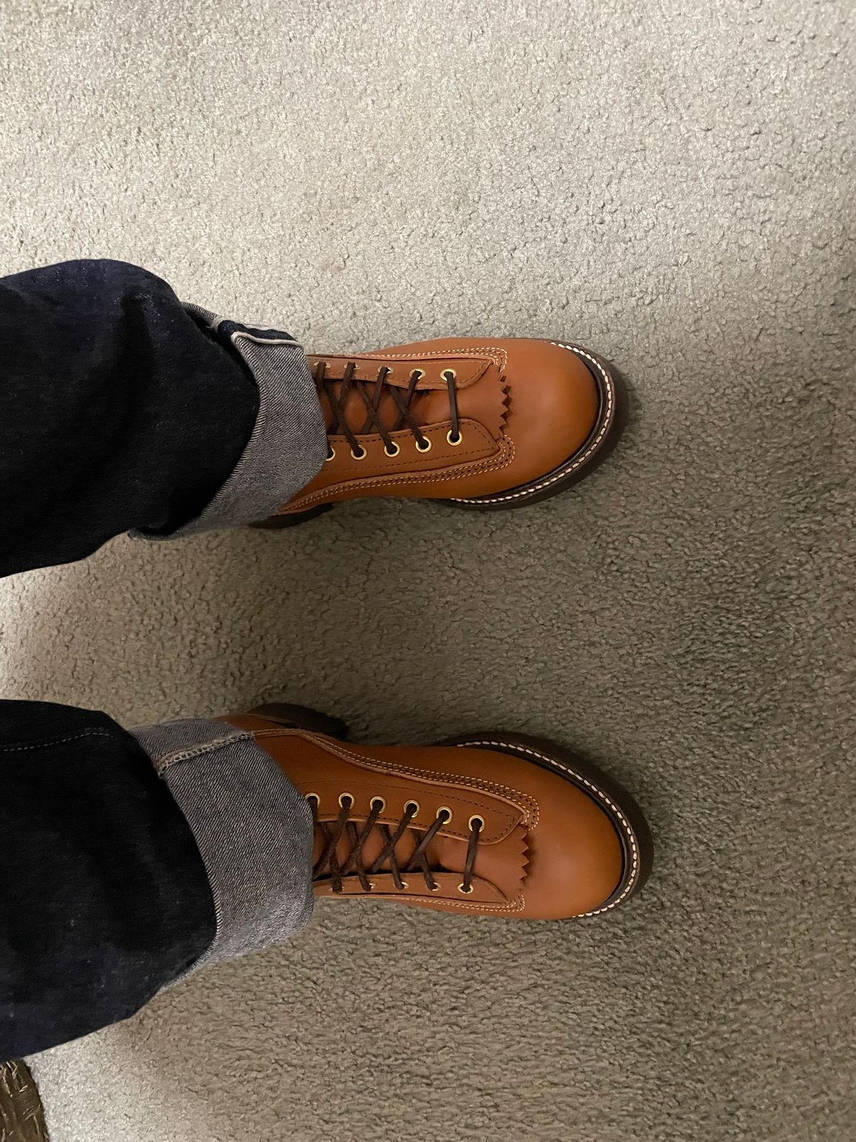 Photo by wildcat98 on October 1, 2023 of the John Lofgren Donkey Puncher Boots in Badalassi Carlo Cognac Minerva.