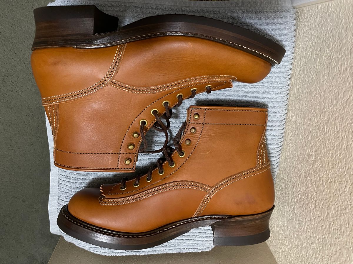 Photo by wildcat98 on October 1, 2023 of the John Lofgren Donkey Puncher Boots in Badalassi Carlo Cognac Minerva.