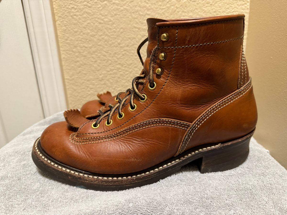Photo by wildcat98 on January 6, 2024 of the John Lofgren Donkey Puncher Boots in Badalassi Carlo Cognac Minerva.
