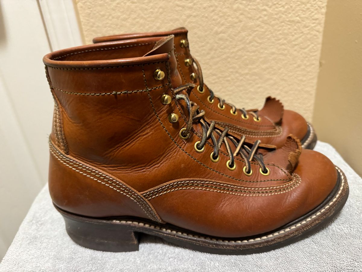 Photo by wildcat98 on March 5, 2024 of the John Lofgren Donkey Puncher Boots in Badalassi Carlo Cognac Minerva.
