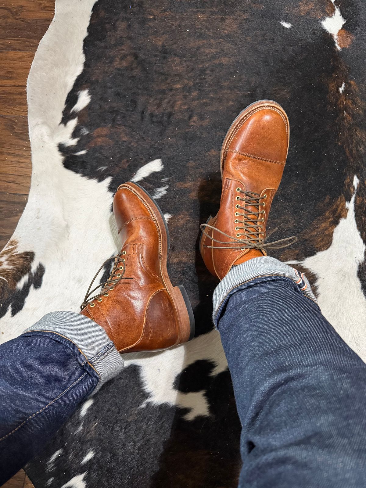 Photo by itsyaboisqueak on June 5, 2026 of the Viberg Service Boot in Horween English Tan Cypress.
