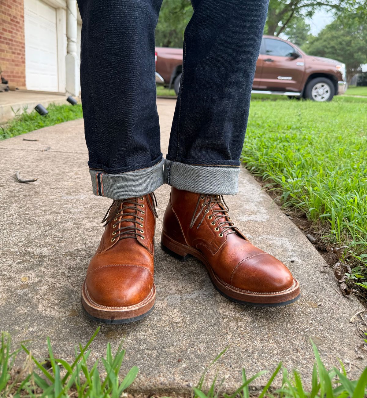 Photo by itsyaboisqueak on June 5, 2026 of the Viberg Service Boot in Horween English Tan Cypress.