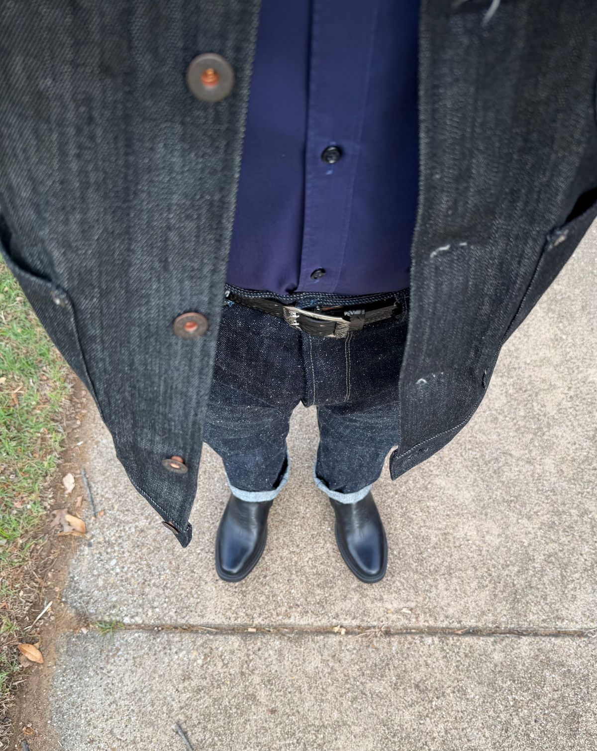 Photo by itsyaboisqueak on April 8, 2026 of the Rolling Dub Trio Loro Sidezip in Black Box Calf.