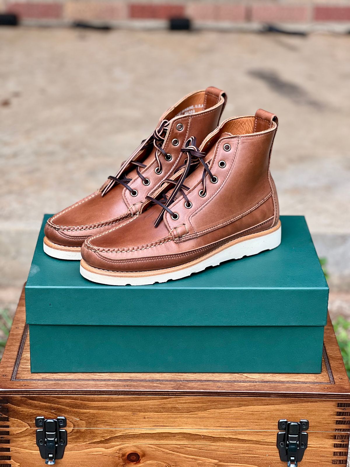 Photo by itsyaboisqueak on July 9, 2025 of the Rancourt & Co. Harrison Boot Redux in Horween Natural Chromexcel.