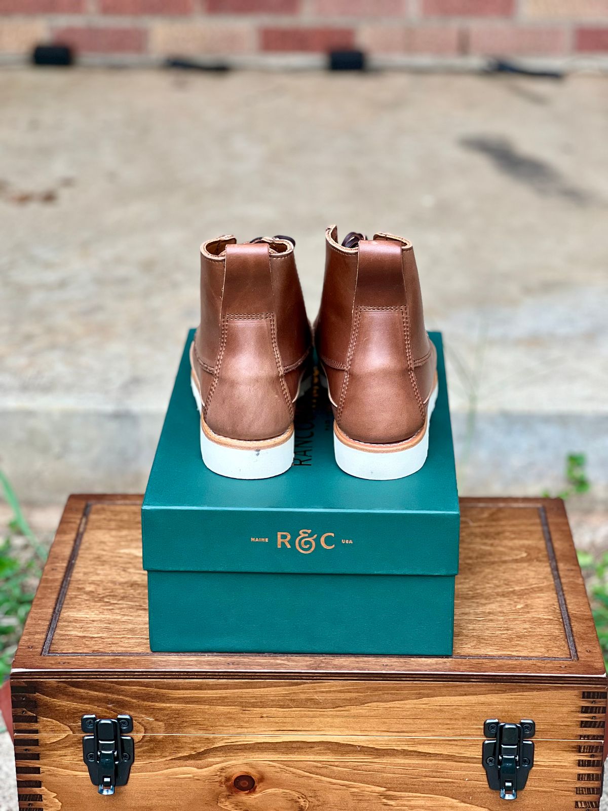 Photo by itsyaboisqueak on July 9, 2025 of the Rancourt & Co. Harrison Boot Redux in Horween Natural Chromexcel.