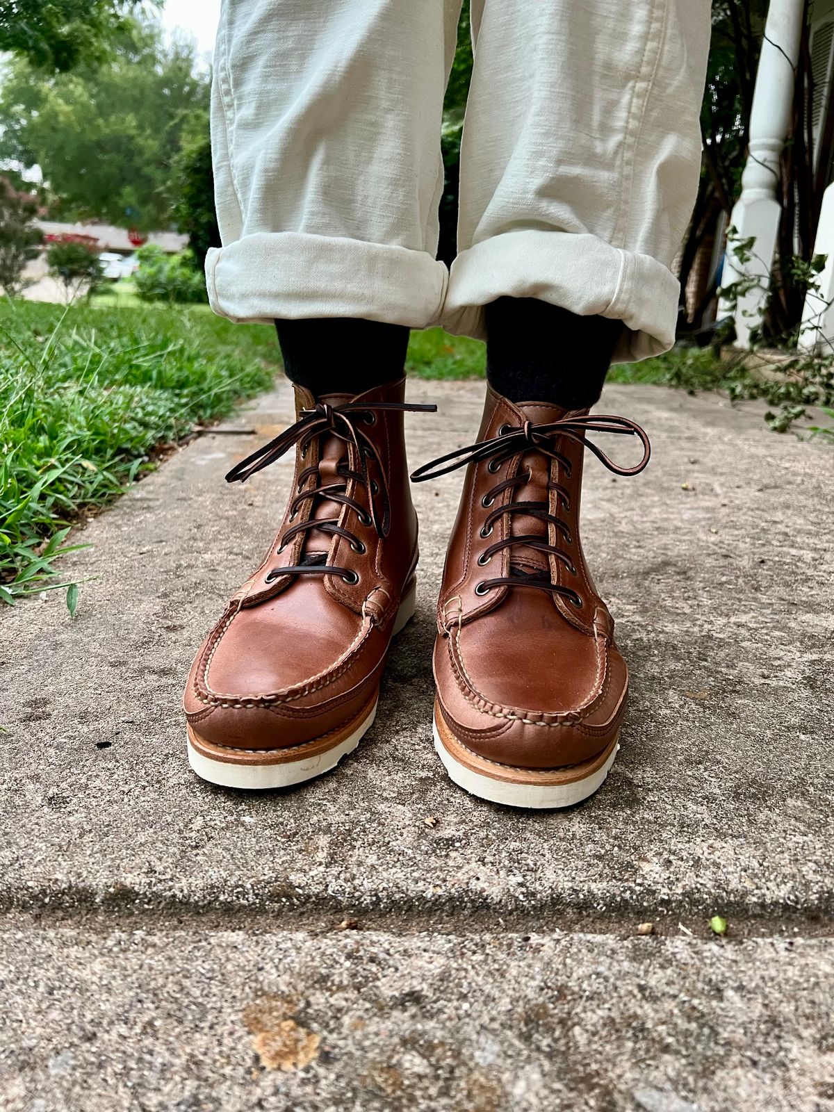 Photo by itsyaboisqueak on July 9, 2025 of the Rancourt & Co. Harrison Boot Redux in Horween Natural Chromexcel.