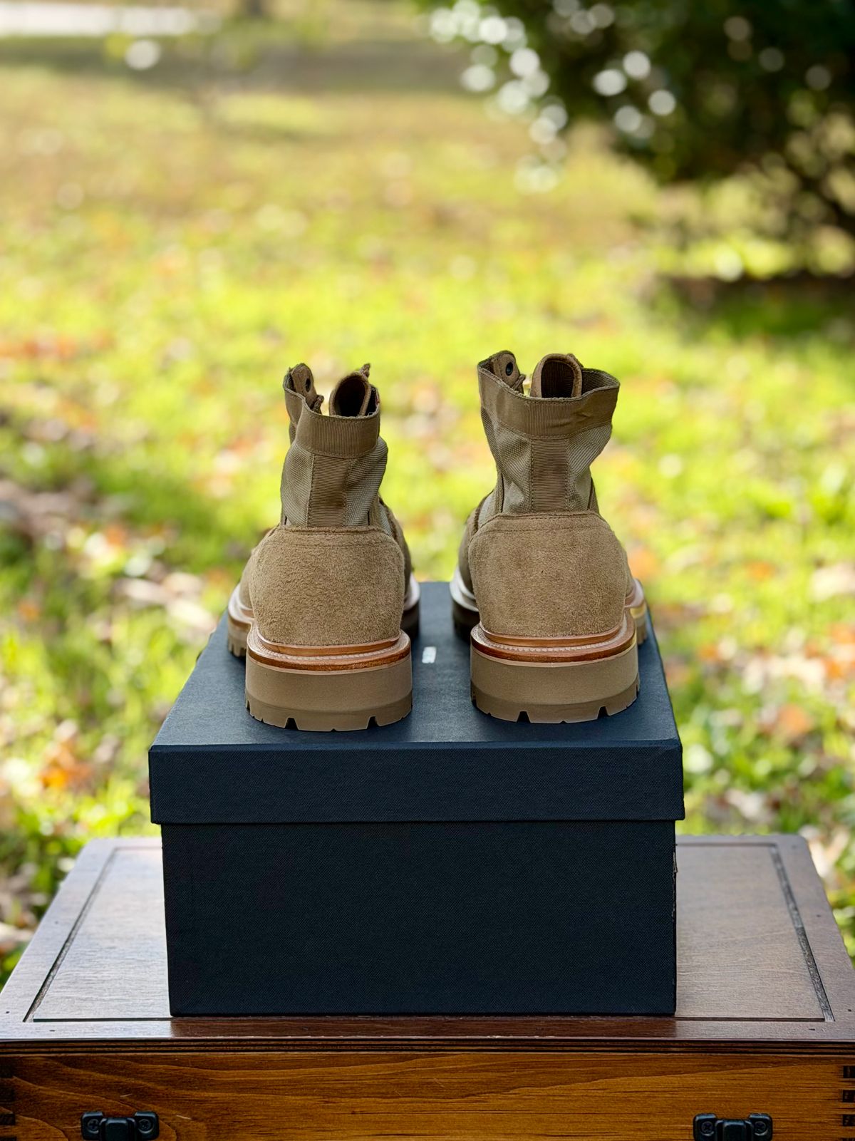 Photo by itsyaboisqueak on December 5, 2025 of the Viberg Jungle Boot V2 in C.F. Stead Waxy Mojave Unicorn Elk RO.