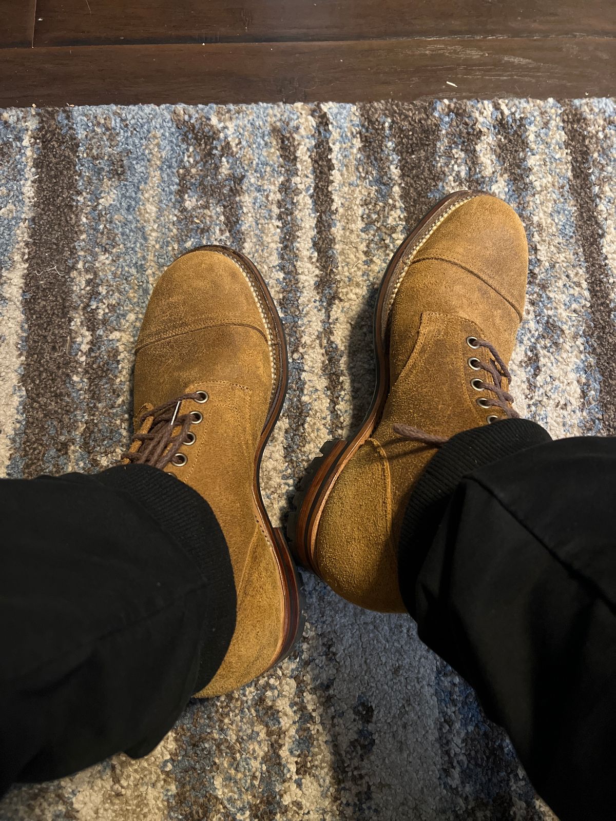 Photo by itsyaboisqueak on August 11, 2025 of the Viberg Service Boot in Horween Wheat Predator Roughout.
