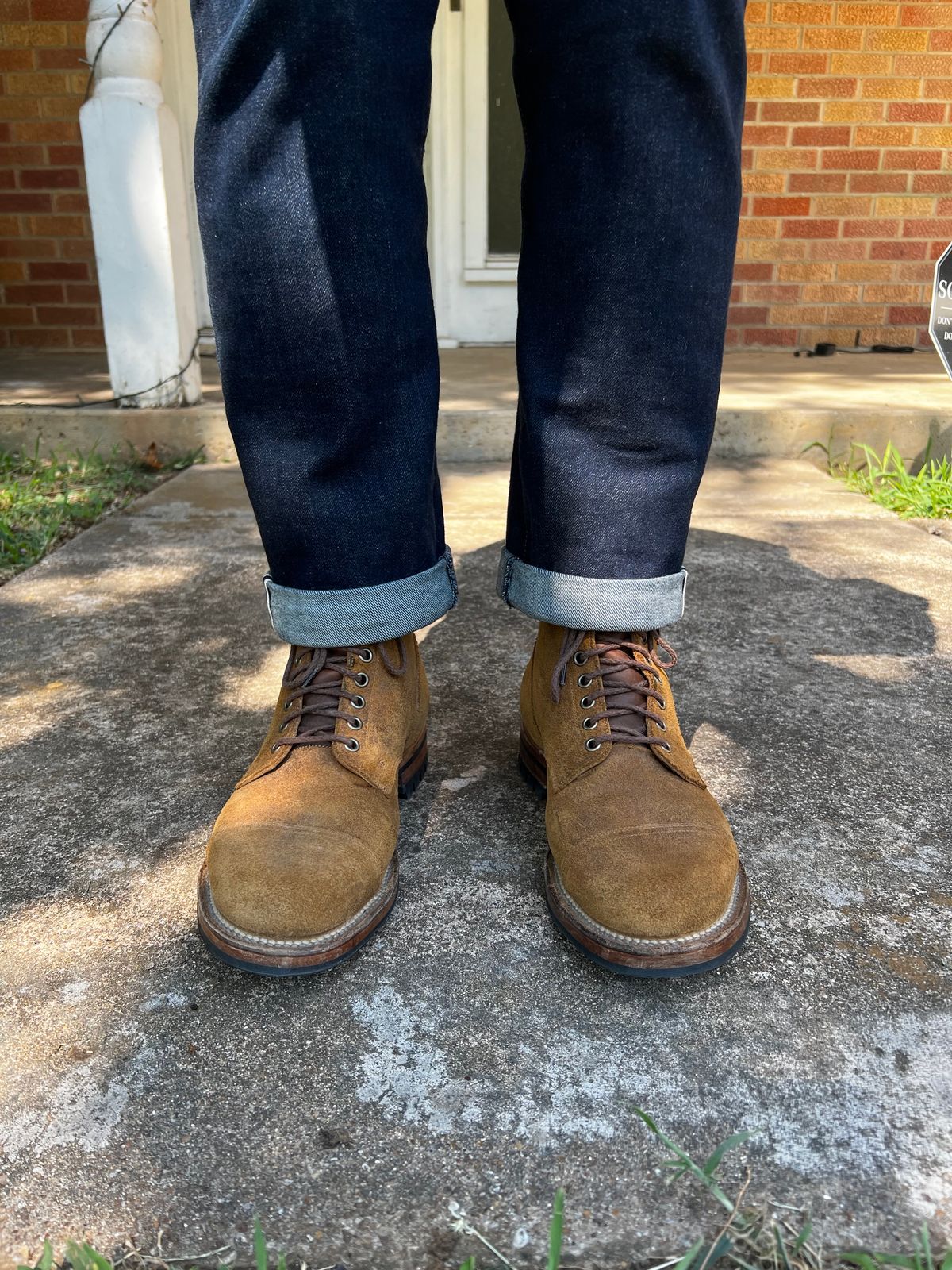 Photo by itsyaboisqueak on August 10, 2025 of the Viberg Service Boot in Horween Wheat Predator Roughout.